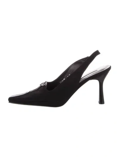 Pre-owned Donald Pliner Suede Slingback Pumps In Black