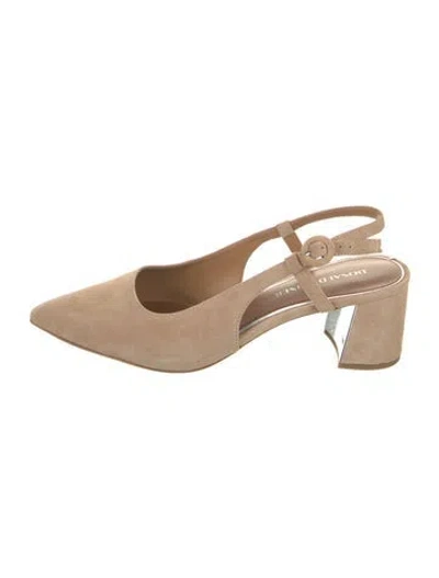 Pre-owned Donald Pliner Suede Slingback Pumps In Brown