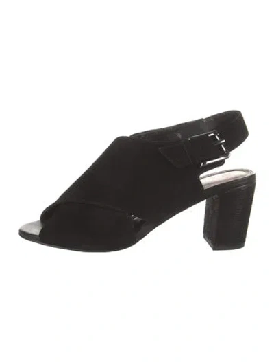 Pre-owned Donald Pliner Suede Slingback Sandals In Black