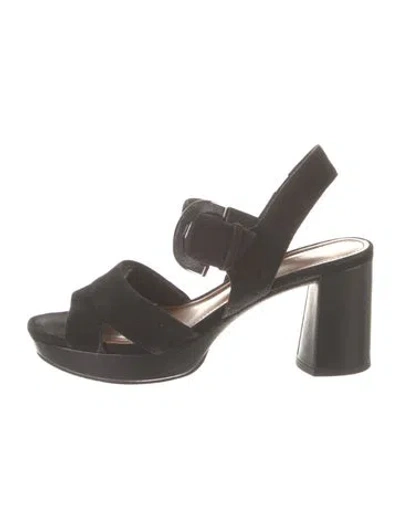 Pre-owned Donald Pliner Suede Slingback Sandals In Black