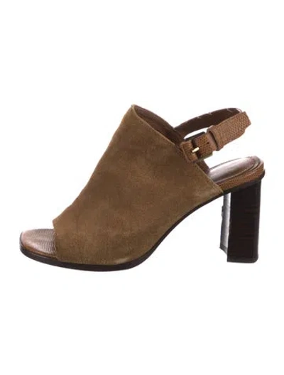 Pre-owned Donald Pliner Suede Slingback Sandals In Brown