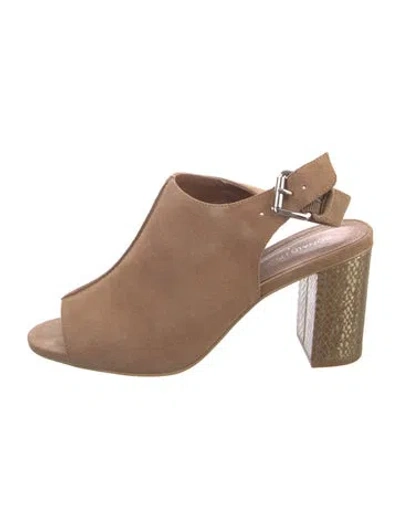 Pre-owned Donald Pliner Suede Slingback Sandals In Neutral