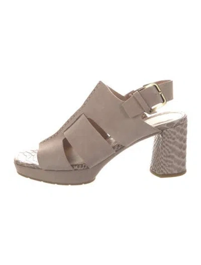 Pre-owned Donald Pliner Suede Slingback Sandals In Neutral