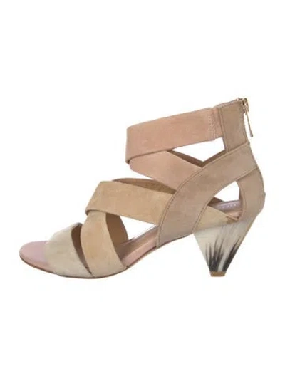 Pre-owned Donald Pliner Suede Slingback Sandals In Neutral