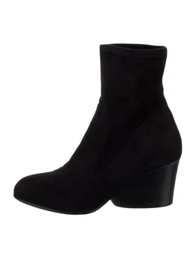 Pre-owned Donald Pliner Suede Sock Boots In Black