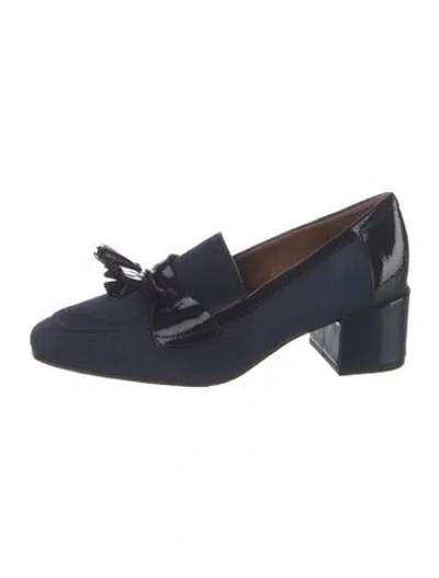 Pre-owned Donald Pliner Suede Tassel Accents Loafers In Blue
