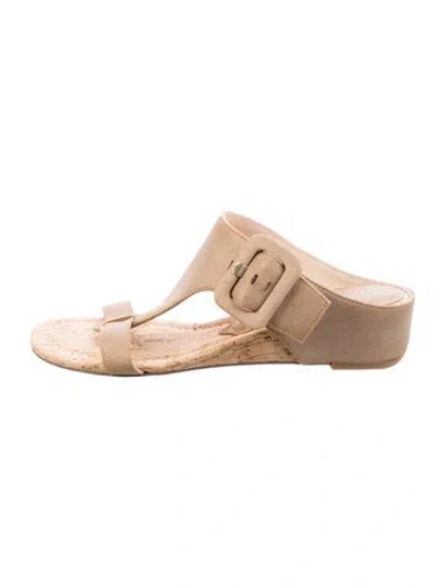 Pre-owned Donald Pliner Suede T-strap Sandals