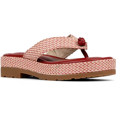 Donald Pliner Sylverr Platform Flip Flop In Red