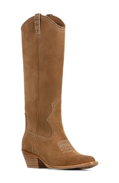 Donald Pliner Tahlia Leather Western Boot In Brown