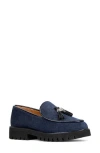Donald Pliner Tassel Loafer In Navy