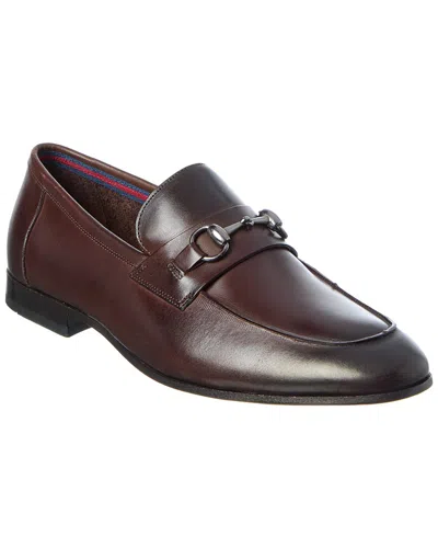 DONALD PLINER TED BURNISHED LEATHER LOAFER
