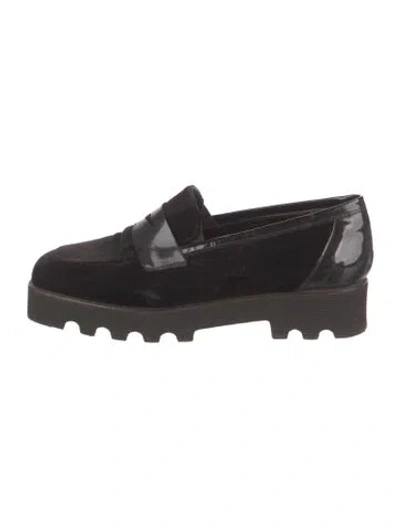Pre-owned Donald Pliner Velvet Loafers In Black