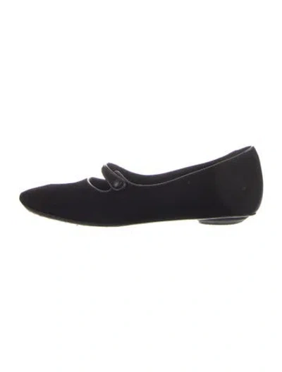 Pre-owned Donald Pliner Velvet Mary Jane Flats In Blue