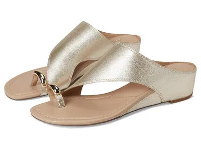 Donald Pliner Vesna Toe Loop Wedge Sandal In Platino