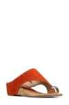 Donald Pliner Vesna Toe Loop Wedge Sandal In Orange