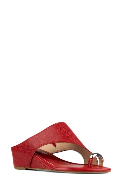 Donald Pliner Vesna Toe Ring Wedge Sandal In Red