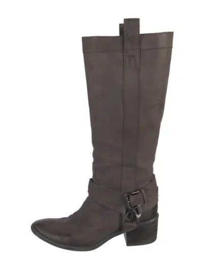 Pre-owned Donald Pliner Vintage Leather Riding Boots In Brown