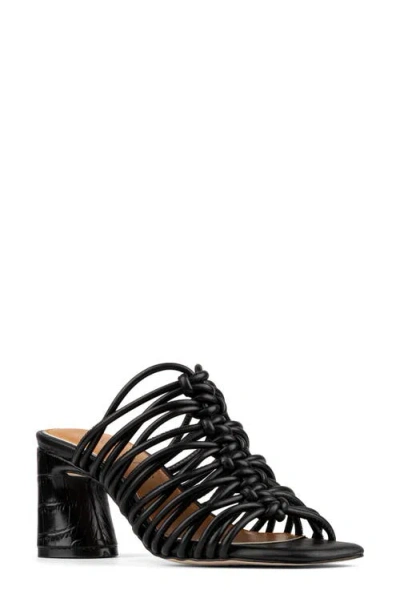 Donald Pliner Vyta Strappy Block Heel Sandal In Black