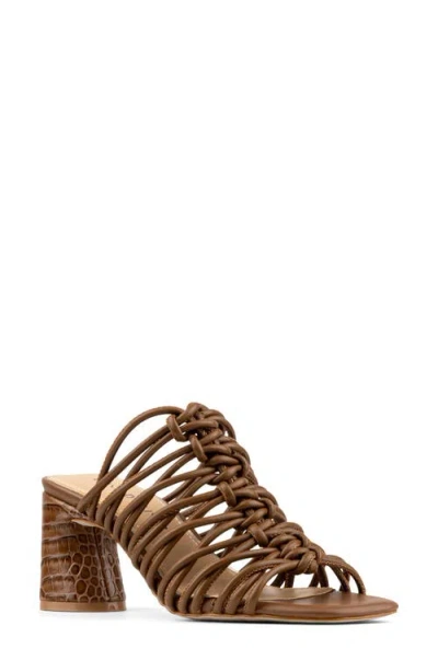 Donald Pliner Vyta Strappy Block Heel Sandal In Brown