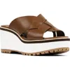 Donald Pliner Wedge Platform Sandal In Saddle