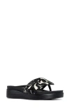 Donald Pliner Fifi2 Wedge Sandal In Natural/black