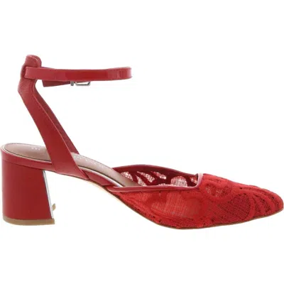 Donald Pliner Women's Ankle Strap Lace Heel Sandal In Red