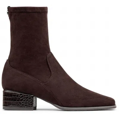 Donald Pliner Women's Asherasu Croco Embossed Block Heel Booties In Dark Brown