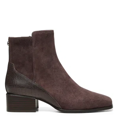 DONALD PLINER WOMEN AZIA DARK BROWN SUEDE BOOTIE