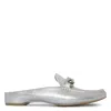 Donald Pliner Bless Distressed Metallic Leather Mule In Silver