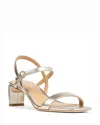 Donald Pliner Block Heel Sandal In Platinum