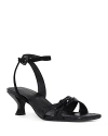 Donald Pliner Women's Croc Embossed Kitten Heel Sandals In Black