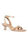 Donald Pliner Women's Croc Embossed Kitten Heel Sandals In Camel