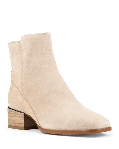 Donald Pliner Women's Croc Embossed Trim Block Heel Booties In Sand