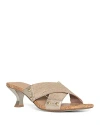 Donald Pliner Cross Strap Kitten Heel Slide Sandal In Platino