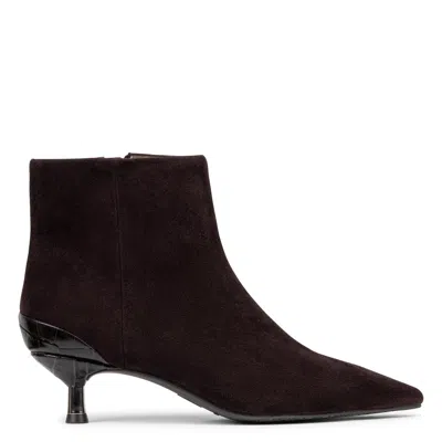Donald Pliner Women Dazha Dark Brown Bootie In Burgundy