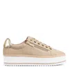 Donald Pliner Side Zip Platform Sneaker In Sand
