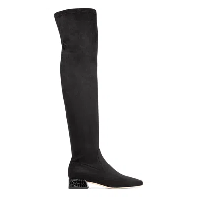 Donald Pliner Women Dolores Over-the-knee Black Suede Boot In White