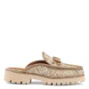 Donald Pliner Lug Sole Loafer Mule In Camel Bouclé