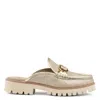 Donald Pliner Loafer Mule In Platino Raffia
