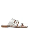 Donald Pliner Emmaline Croc Strappy Sandal In Silver