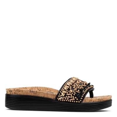 Donald Pliner Women Fifi Black Natural Beaded Casual