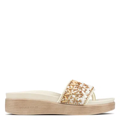 Donald Pliner Women Fifi Natural White Beaded Casual