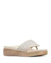 Donald Pliner Fifi Platform Wedge Flip Flop In Silver
