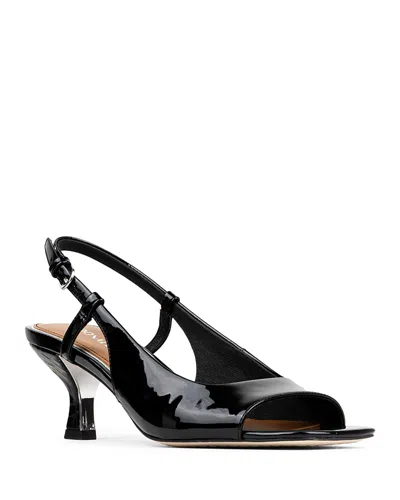 DONALD PLINER WOMEN'S GRINN LEATHER PEEP TOE SLINGBACK PUMPS