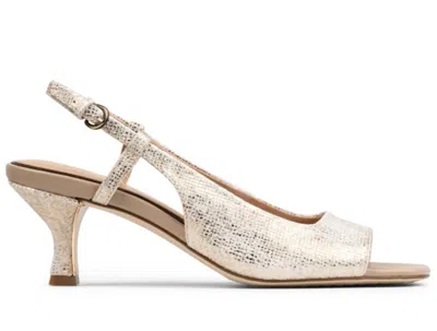 Donald Pliner Women's Grinn Peep Toe Slingback Heels In Camel In Silver
