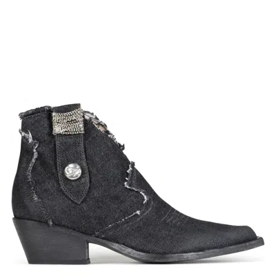 Donald Pliner Women Hendrik Black Denim Bootie In Multi