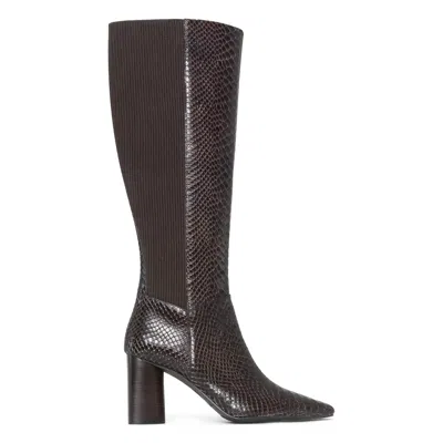 Donald Pliner Women Houda Dark Brown Boot In White