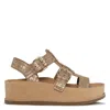 Donald Pliner Women's Slip On Buckled Platform Slide Flats In Camel Platino