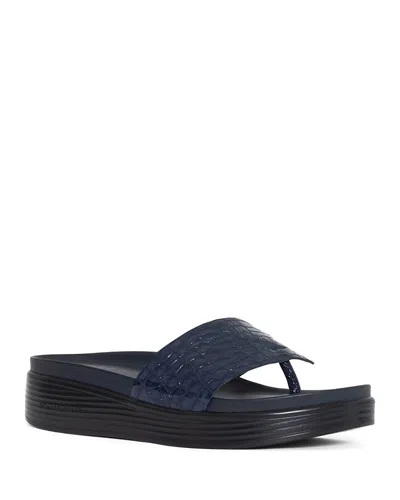 Donald Pliner Fifi Platform Wedge Flip Flop In Navy