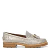 Donald Pliner Lenny Tassel Snake Embossed Loafer In Pale Gold